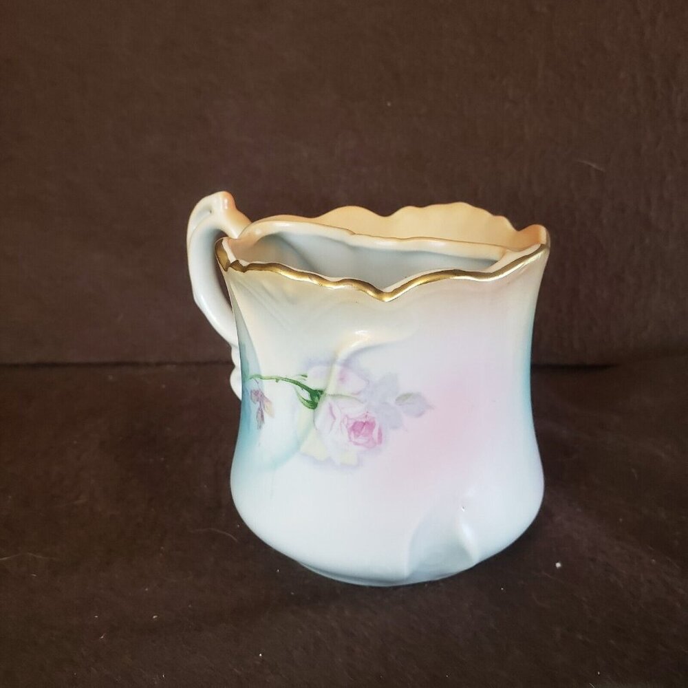 Vintage Antique Mustache Cup Brandenburg Roses Germany - Picture 4 of 15